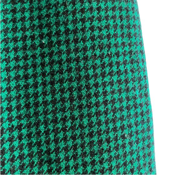 Vintage Jones New York Green Black Houndstooth Wool Knee Length Skirt size small - Picture 12 of 16